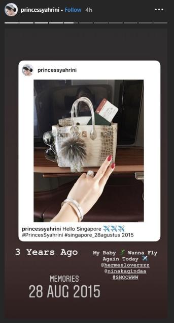 Tas mewah Syahrini. (Instagram/@princessyahrini)