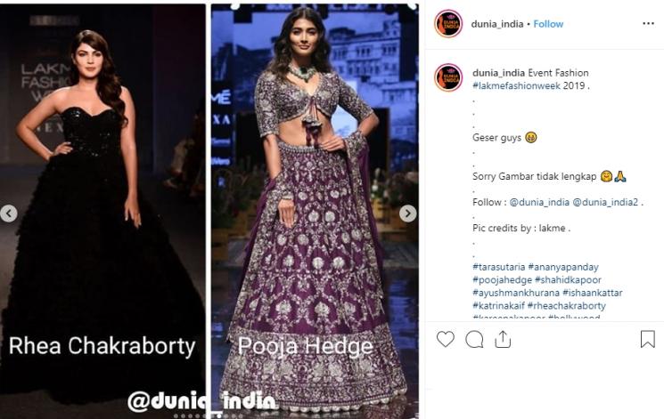 Rhea Chakraborty dan Pooja Hedge (Instagram/@dunia_india)
