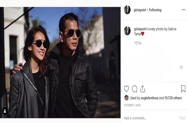 Wishnutama dan Gista Putri (Instagram @gistaputri)