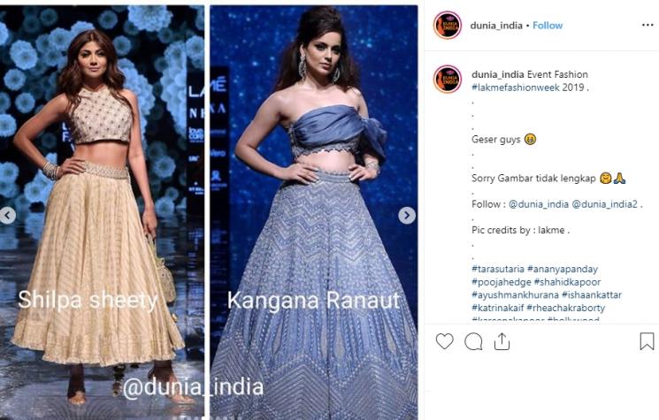Shilpa Sheety dan Kangana Ranaut (Instagram/@dunia_india)