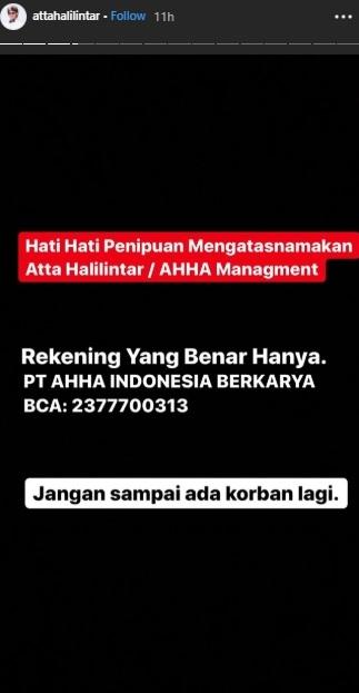 Postingan Atta Halilintar. (Instagram/@attahalilintar)