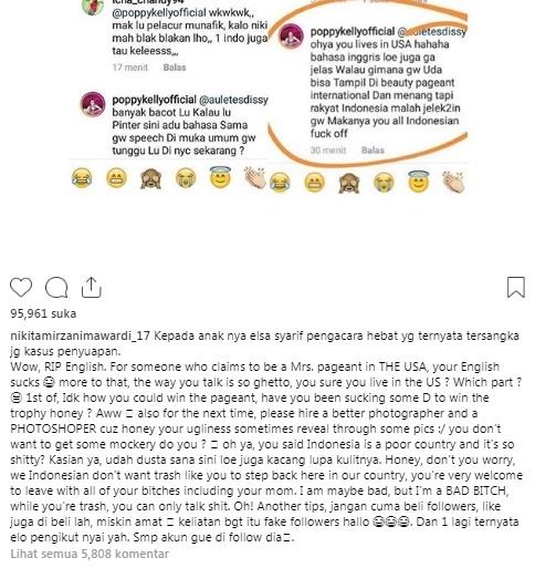 Nikita Mirzani sindir anak Elza Syarief. [Instagram]