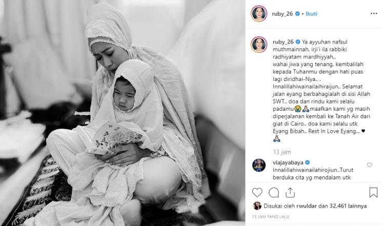 Ibu SBY meninggal dunia (Instagram/@ruby_26)