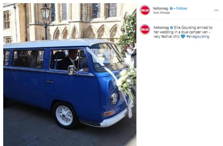 Pernikahan Ellie Goulding dan Caspar Jopling. (Instagram/@hellomag)