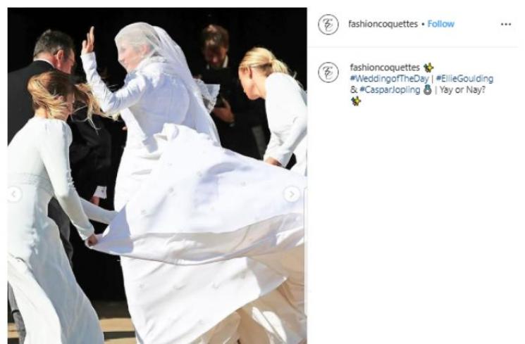 Pernikahan Ellie Goulding dan Caspar Jopling. (Instagram/@fashioncoquettes)