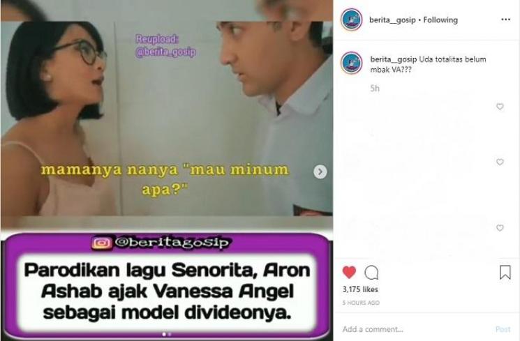 Vanessa Angel dan Aron Ashab (Instagram @berita__gosip)