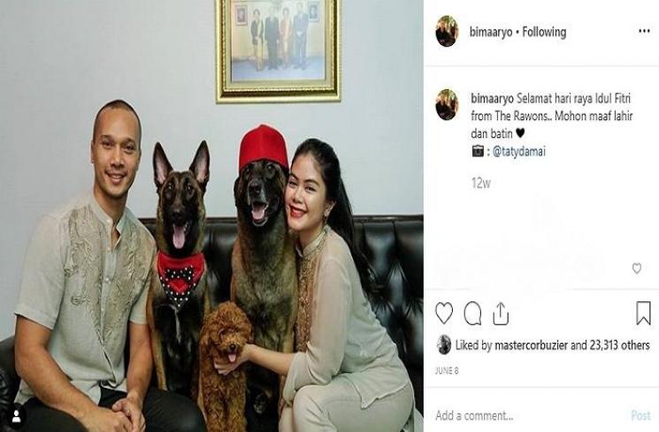 Bima Aryo dan anjing kesayangannya (Instagram @bimaaryo)