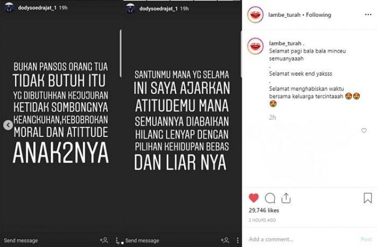 Curhatan ayah Vanessa Angel (Instagram @lambe_turah)