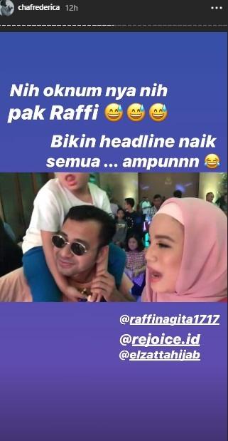 Chacha Frederica ngomelin Raffi Ahmad. (Instagram/@chafrederica)