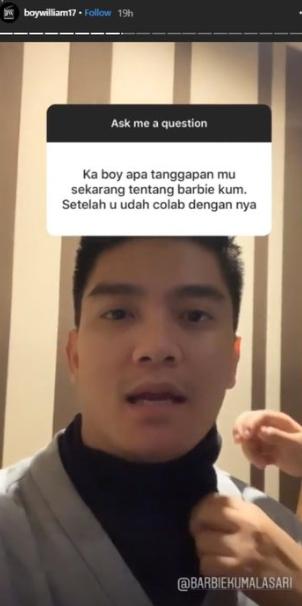 Boy William komentar soal Barbie Kumalasari. (Instagram/@boywilliam)