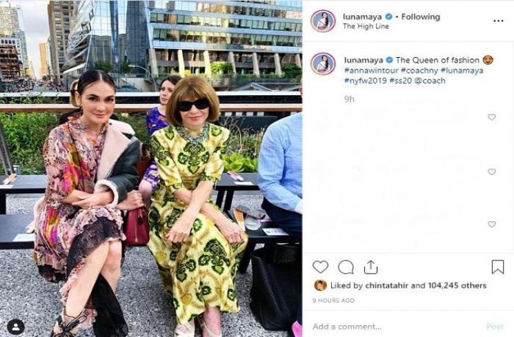 Luna Maya dan Anna Wintour (Instagram @lunamaya)