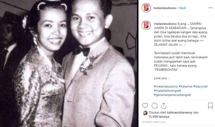 BJ Habibie Tutup Usia (Instagram/@melaniesubono)