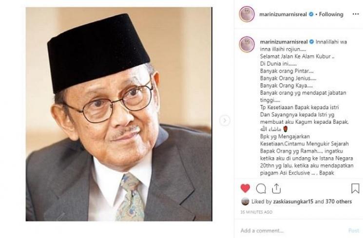 Unggahan Marini Zumarni (Instagram @marinizumarnisreal)