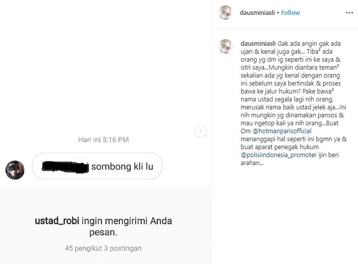 Dirrect Message Daus Mini (Instagram/@dausminiasli)