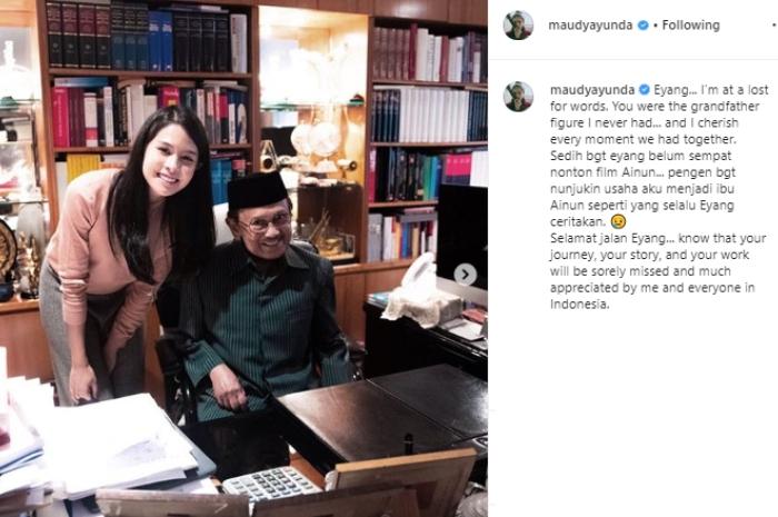 Maudy Ayunda dan BJ Habibie. (Instagram/@maudyayunda)