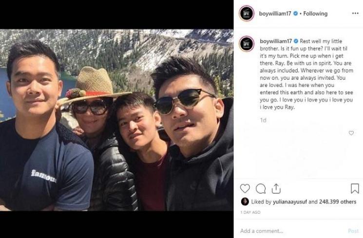 Kenangan Boy William dan adik (Instagram @boywilliam17)
