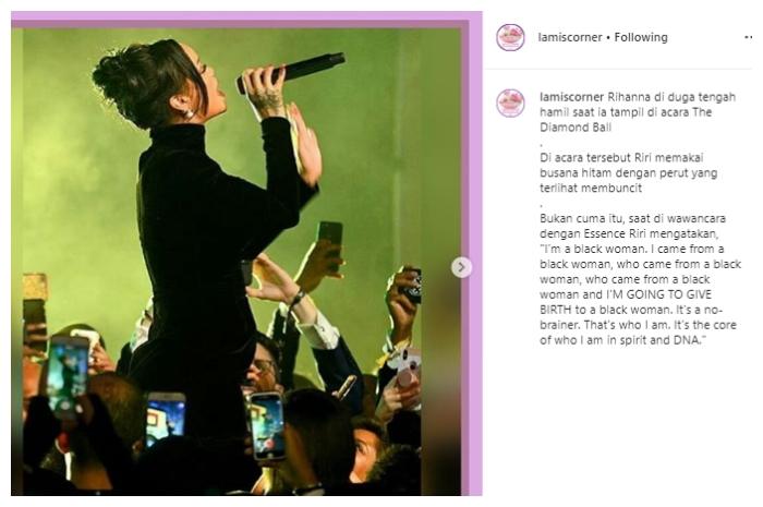 Rihanna terlihat hamil. (Instagram/@lamiscorner)