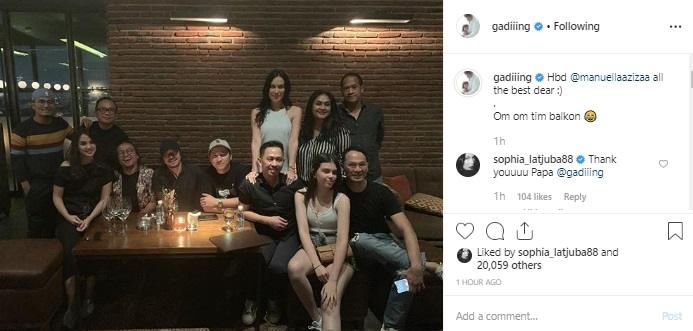 Gading Marten ucapkan ulang tahun ke anak Sophia Latjuba. (Instagram/@gadiiing)