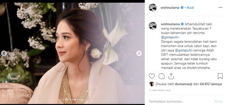 Tasyakuran 7 Bulan Kehamilan Gista Putri (Instagram/@wishnutama)