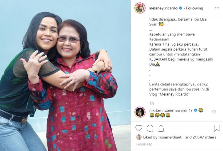 Melaney Ricardo dan Elza Syarief damai (Instagram/@melaney_ricardo)