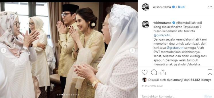 Tasyakuran 7 Bulan Kehamilan Gista Putri (Instagram/@wishnutama)