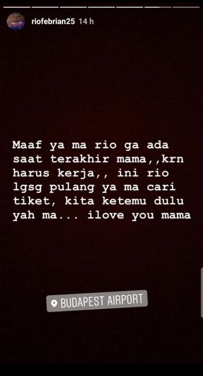 Ibu Rio Febrian meninggal dunia (Instagram/@riofebrian25)