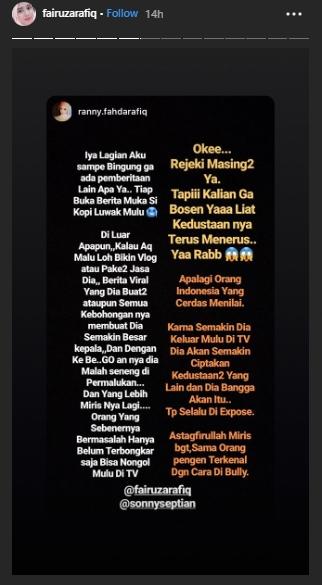 Kakak Fairuz A Rafiq. (Instagram/@fairuzarafiq)