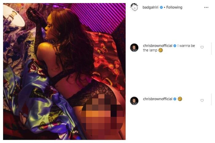 Rihanna digoda Chris Brown. (Instagram/@badgalriri)