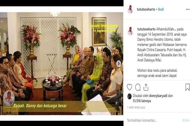 Mantan suami Lulu Tobing lamaran (Instagram @tututsoeharto)