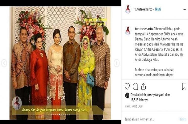 Danny Bimo Hendro Utomo lamaran (Instagram @tututsoeharto)