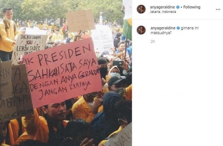 Postingan Anya Geraldine. (Instagram/@anyageraldine)