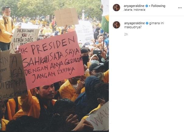 Postingan Anya Geraldine. (Instagram/@anyageraldine)