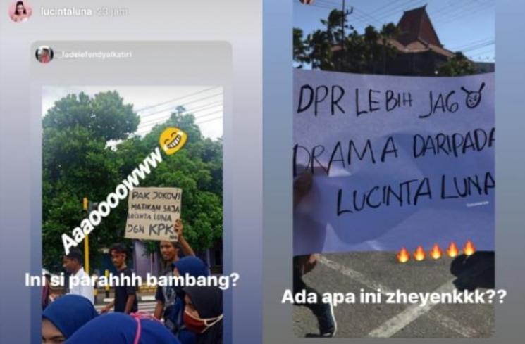 Pesan demo seret nama Lucinta Luna. (Instagram/@lucintaluna)