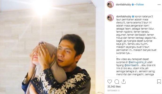 Donita dan Adi Nugroho. (Instagram/@donitabhubiy)