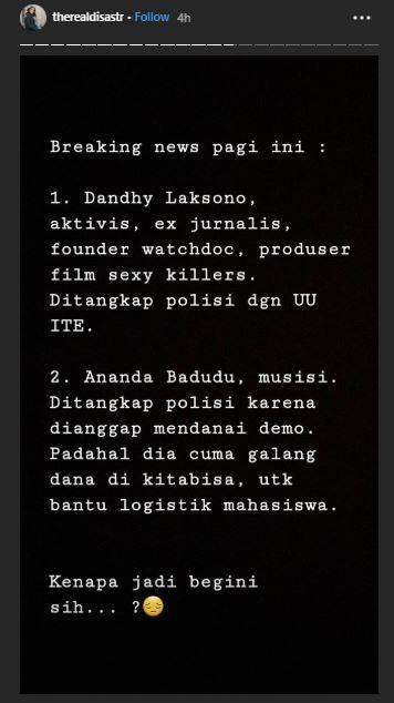 Dian Sastrowardoyo. (Instagram/@therealdisastr)