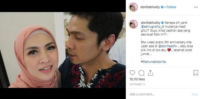 Donita dan Adi Nugroho. (Instagram/@donitabhubiy)