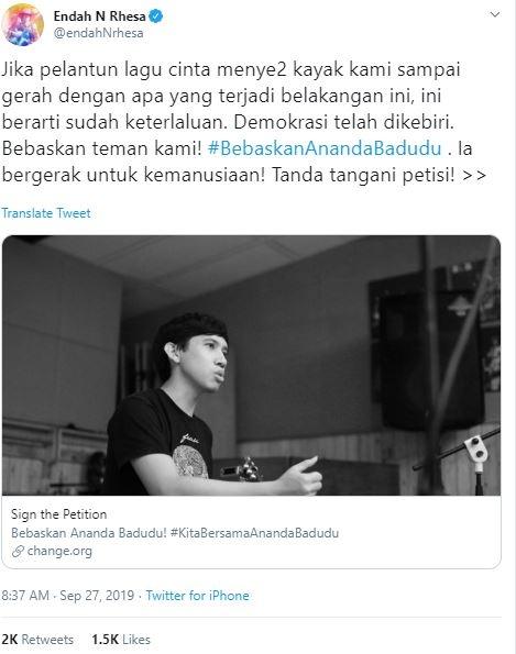 Endah n Rhesa. (Twitter.com/endahnrhesa)