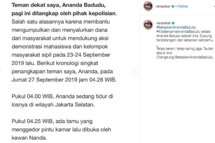 Rara Sekar. (Instagram/@rarasekar)