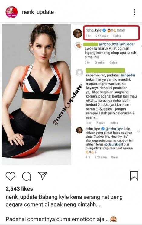 Richard Kyle komen di foto seksi Cinta Laura (Instagram/@nenk_update)