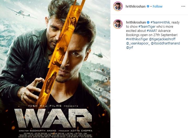 Teaser film War (Instagram/@hrithikroshan)