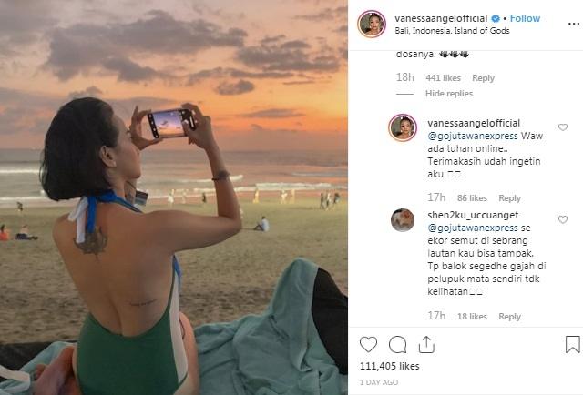 Vanessa Angel sindir ada Tuhan online. [capture Instagram]