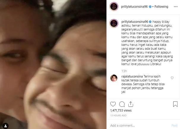 Prilly Latuconsina dan adiknya, Raja Latuconsina. (Instagram/@prillylatuconsina96)