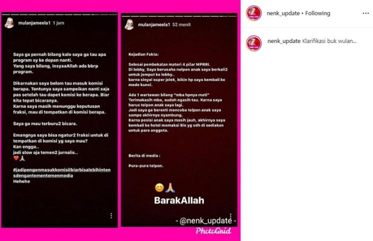 Mulan Jameela (Instagram/@nenk_update)