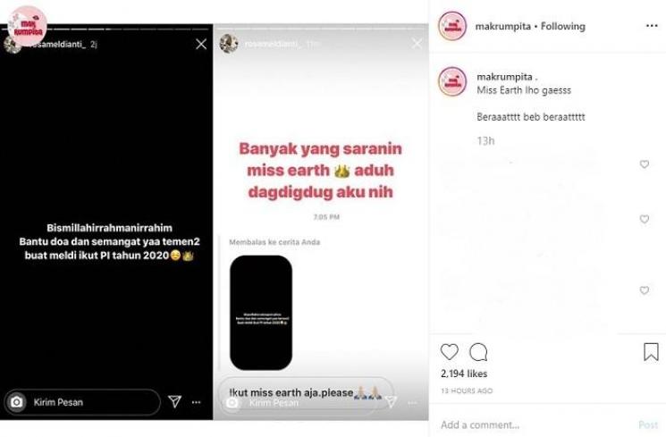 Meldi akan ikut Puteri Indonesia (Instagram @makrumpita)