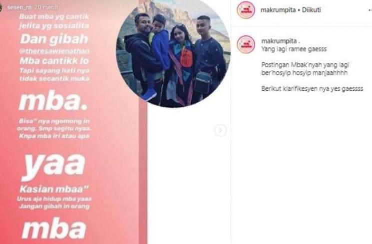Sesen, asisten Raffi Ahmad ikut komentar. (Instagram/@makrumpita)
