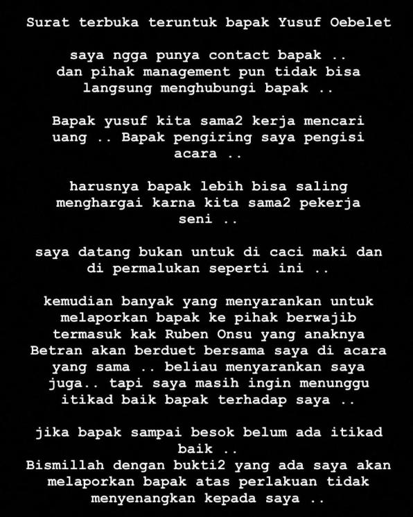 Surat terbuka Cita Citata untuk orang yang memaki dirinya. [Instagram]