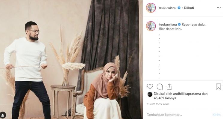 Aksi Teuku Wisnu rayu Shireen Sungkar (Instagram/@teukuwisnu)