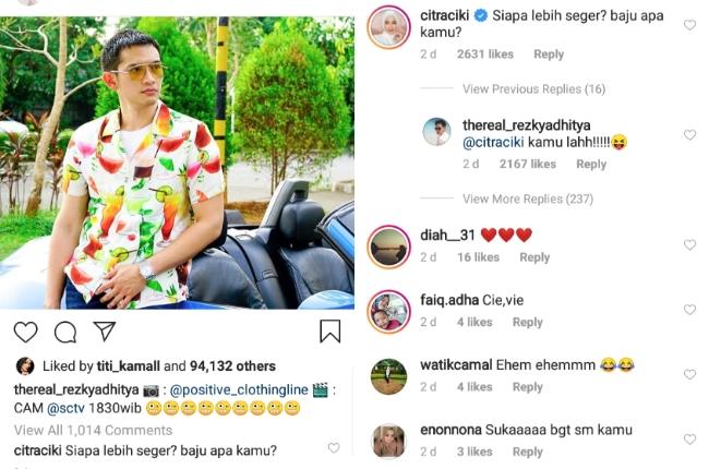 Rezky Aditya dan Citra Kirana adu gombal (Instagram/@thereal_rezkyadhitya)