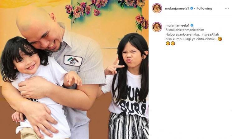 Mulan Jameela posting foto Ahmad Dhani dan dua buah hatinya (Instagram/@mulanjameela1)