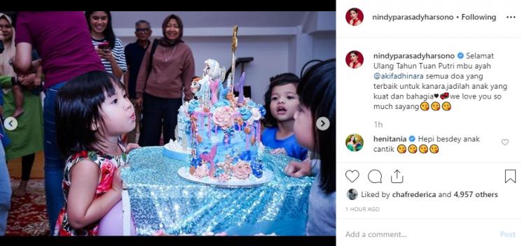 Ultah putri Nindy Ayunda (Instagram/@nindyparasadyharsono)
